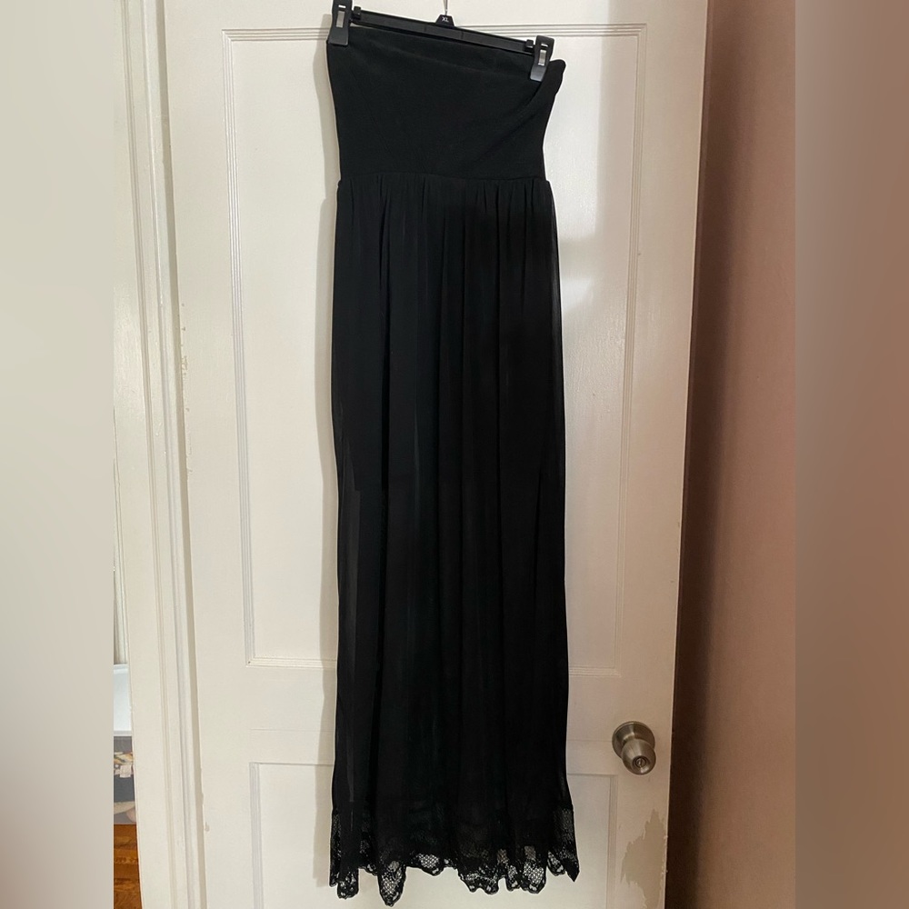 Strapless black dress